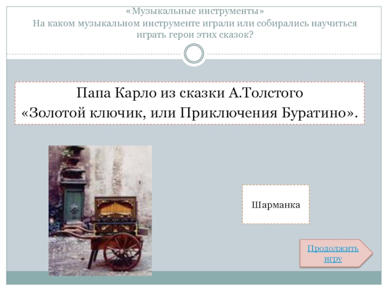 На каком инструменте играл папа карло. На каком инструменте играл папа карло