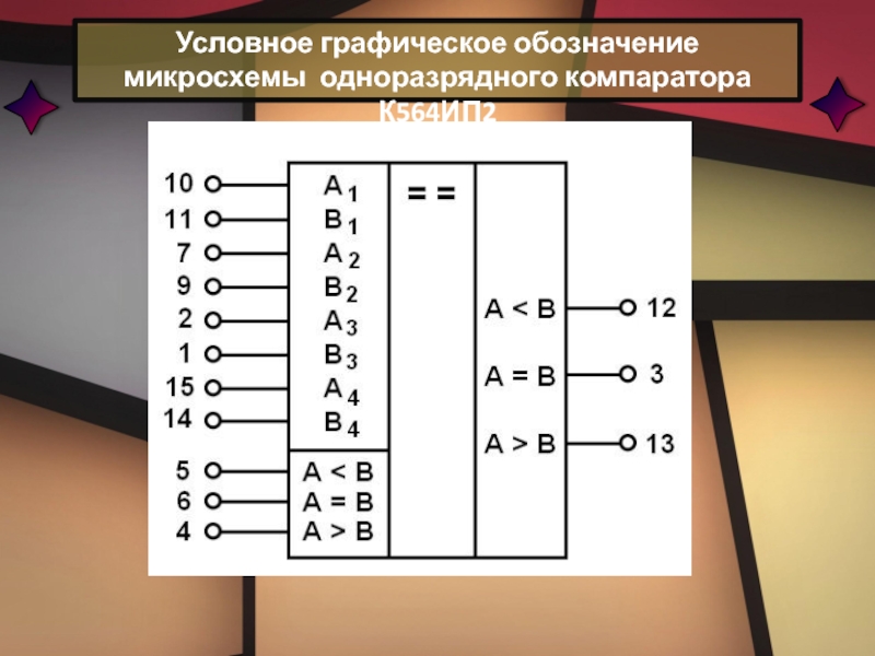 Схема одноразрядного компаратора