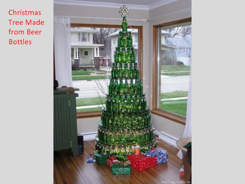 Christmas Tree Made from Beer Bottles