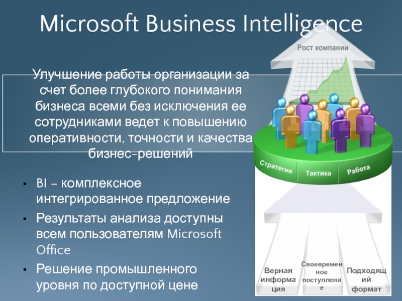 Microsoft Business Intelligence. Microsoft Business. Уровень пользователя Майкрософт. Уровне user