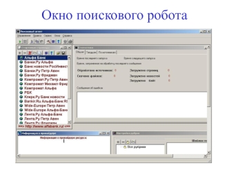 Окно поискового робота