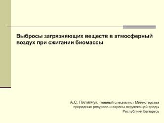 Выбросы загрязняющих веществ в атмосферный воздух при сжигании биомассы