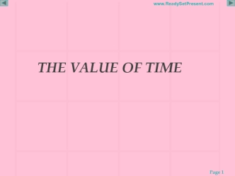 THE VALUE OF TIME