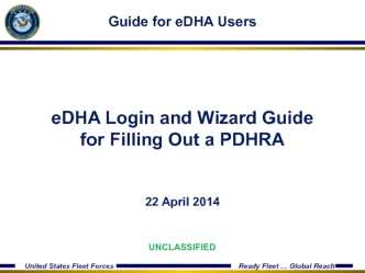 Guide for eDHA Users. eDHA Login and Wizard Guide for Filling Out a PDHRA