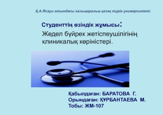 Жедел бүйрек жетіспеушілігінің клиникалық көріністері