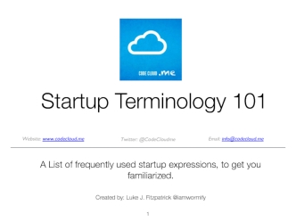Startup Terminology 101