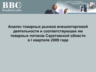 Анализ товарных рынков внешнеторговой деятельности и соответствующих им товарных потоков Саратовской области в I квартале 2009 года