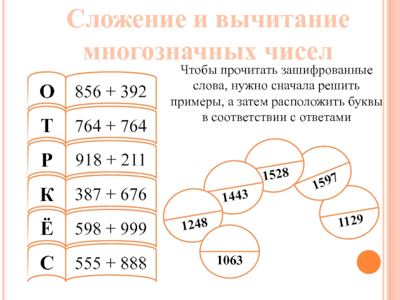 Вычитание числа 4. Сложение (вычитание) на основе десятичного состава трехзначных чисел. Многозначные числа задания. Сложение и вычитание многозначных чисел. Задания с многознчиными числысм.