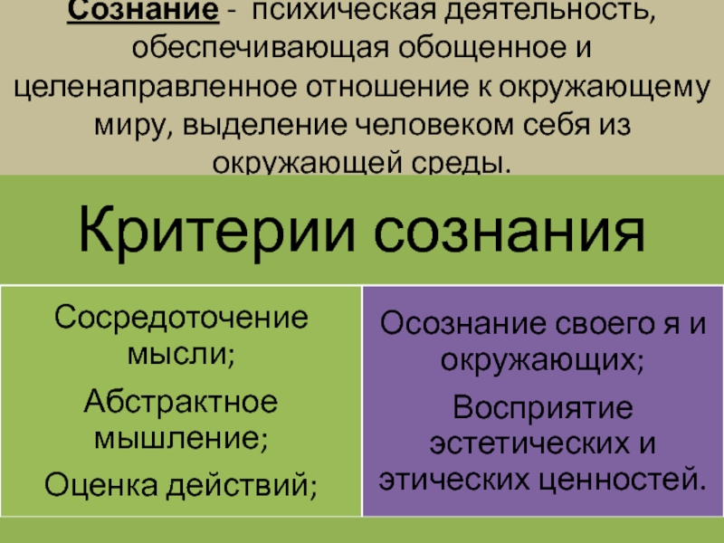 Сознание как психический процесс