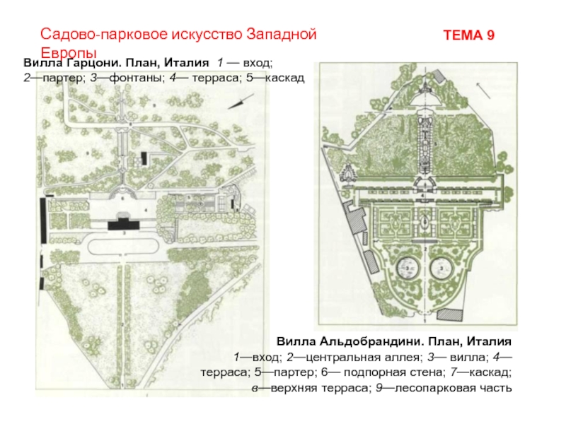 Вилла альдобрандини план