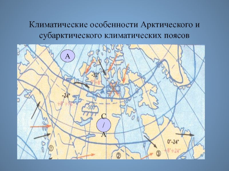Климатические особенности Арктического и субарктического климатических поясов А С/А