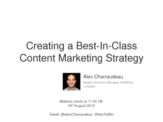 Creating a Best-In-Class Content Marketing Strategy