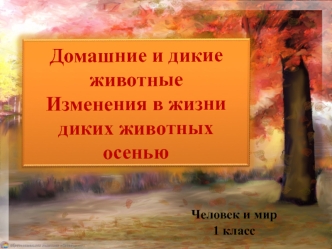 Домашние и дикие животные. Изменения в жизни диких животных осенью. Урок 7