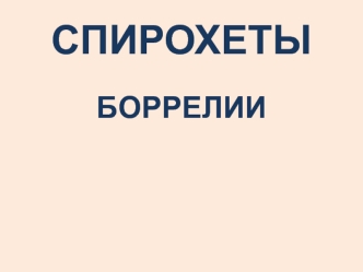 Спирохеты, боррелии. Возвратные тифы