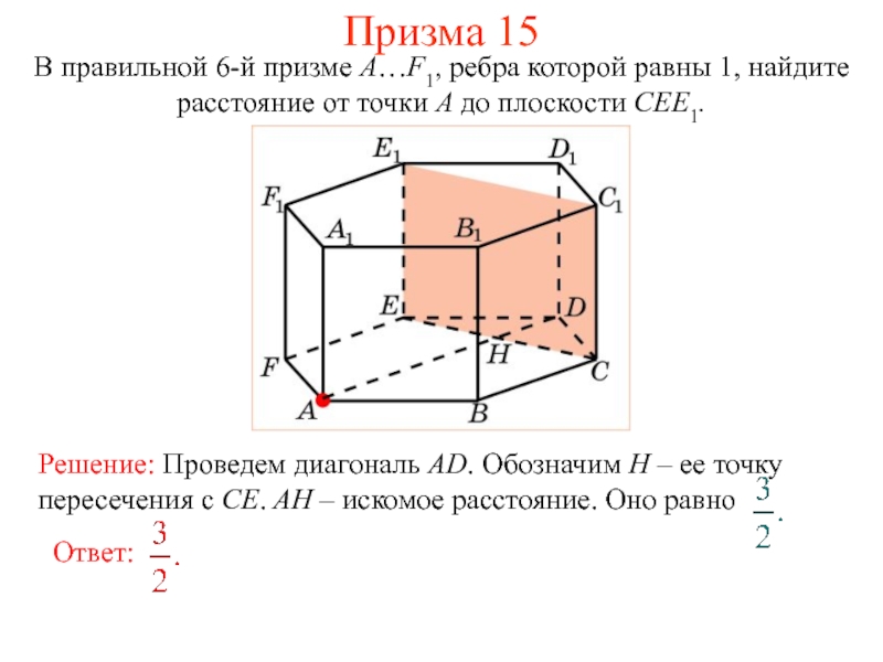 Контрольная работа расстояние от точки до плоскости