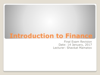 Introduction to finance