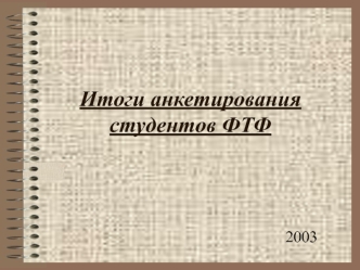 Итоги анкетирования студентов ФТФ