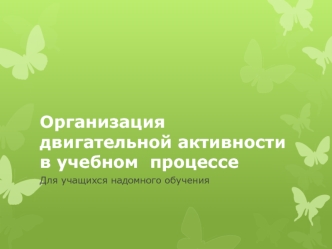 Организация двигательной активности в учебном  процессе