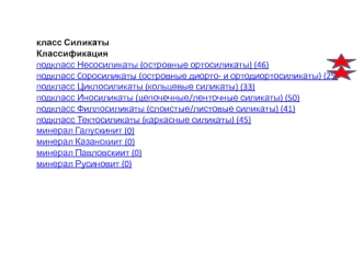 Силикаты. Классификация силикатов