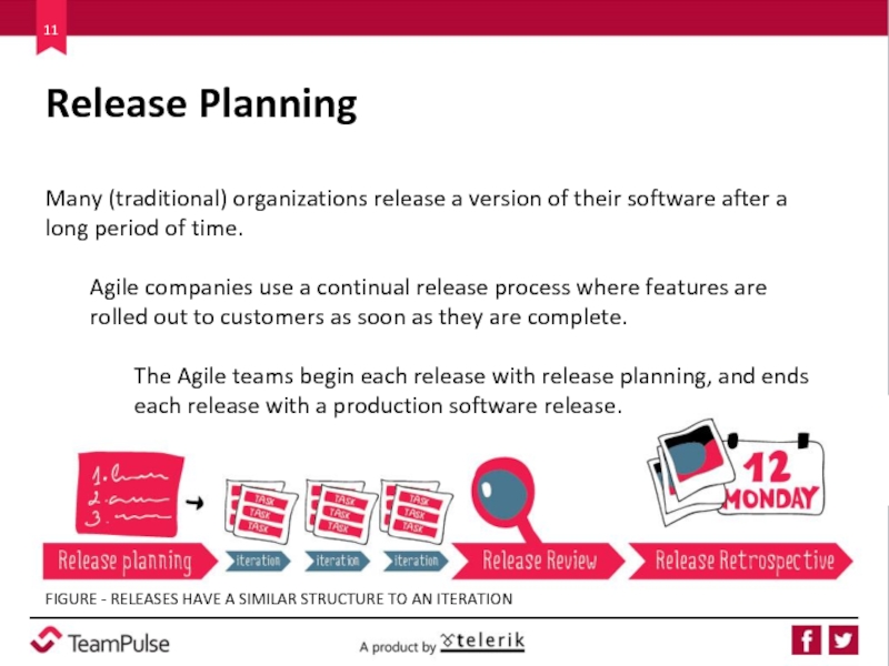   Release Planning  Many (traditional) organizations release a version of their software after a