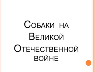 Собаки на Великой Отечественной войне