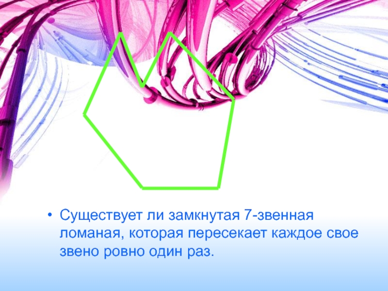 Замкнутая 7. Замкнутая 7 звенная ломаная. Ломаная 7 звеньев звено пересекает один раз. Ломаная линия пересекающая каждое звено 1 раз. Замкнутая ломаная из 7 звеньев пересекающая каждое звено 2 раза.