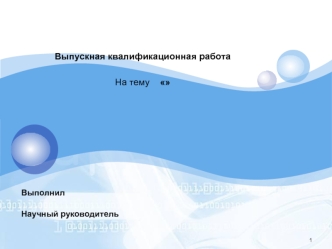 Выпускная квалификационная работа

На тему