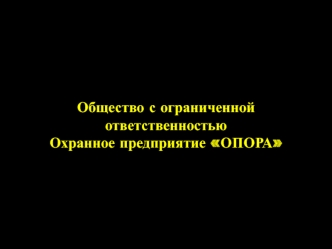 Общество с ограниченной ответственностью
Охранное предприятие ОПОРА