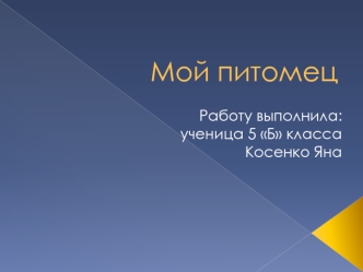 Мой питомец