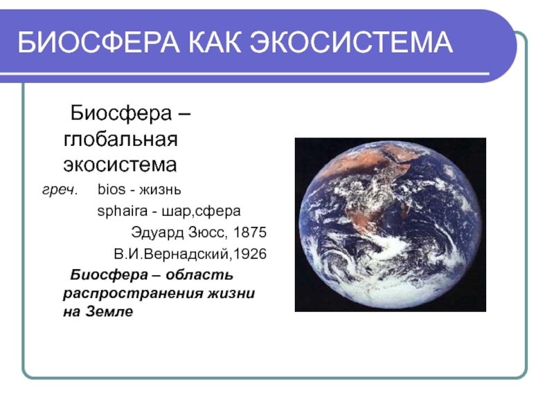 Биосфера как глобальная экосистема презентация