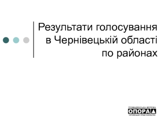 Результати голосування в Чернівецькій областіпо районах
