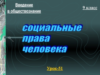 социальные 
права
человека