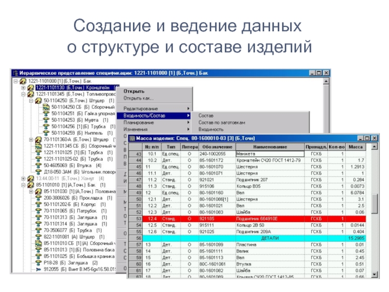 Ведение данных. Ведение состава изделия. Состав изделия фото. Создать форму 