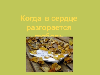 Когда  в сердце 
разгорается любовь