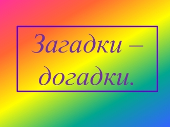 Загадки – догадки.