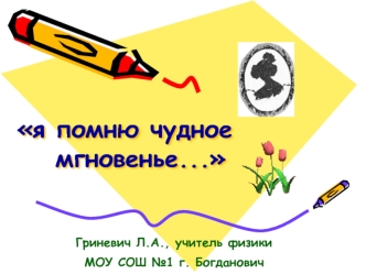 я помню чудное   мгновенье...