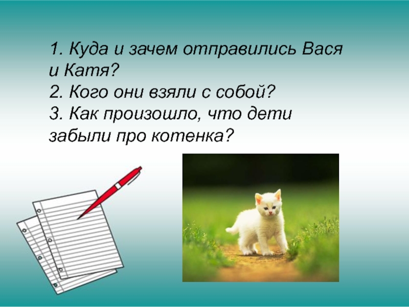 План котенок 2 класс