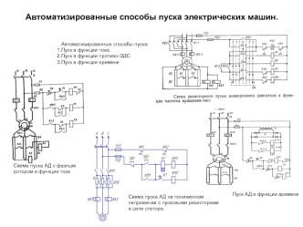 Автоматизированные способы пуска электрических машин. (Билет 20)