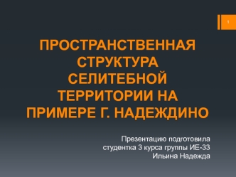 Пространственная структура селитебной территории на примере г. Надеждино