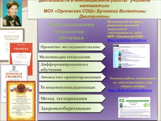 Инновационные
           технологии
               обучения