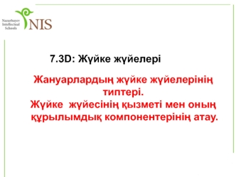 Жануарлардың жүйке жүйелерінің типтері. Жүйке жүйесінің қызметі мен оның құрылымдық компонентерінің атау