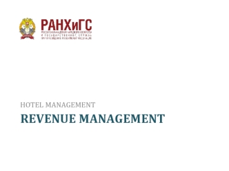 Hotel management. Revenue management