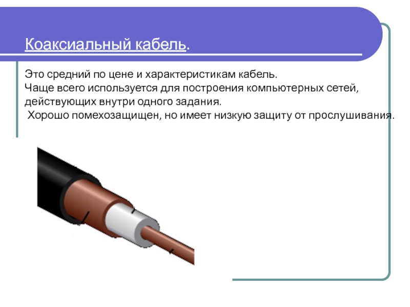 Коаксиальный кабель презентация