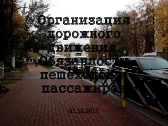 Организация дорожного движения. Обязанности пешеходов и пассажиров