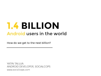 Building for the Next Billion: An Android Developer's Guide