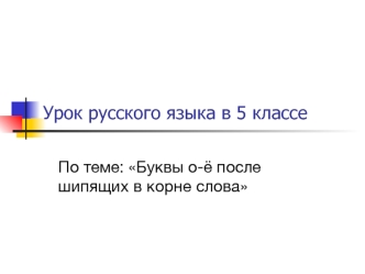 Урок русского языка в 5 классе