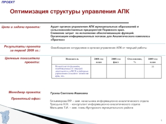 Оптимизация структуры управления АПК