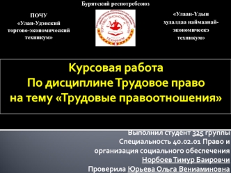 Трудовые правоотношения