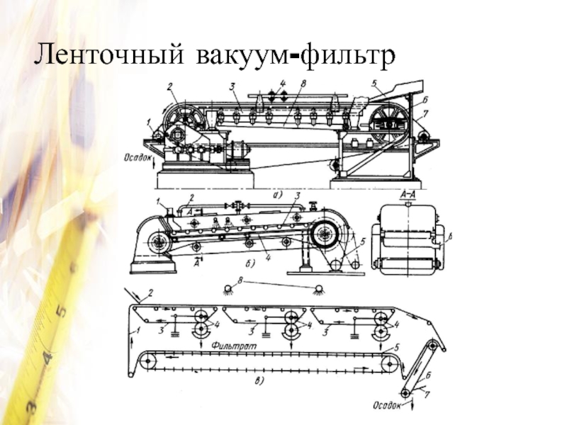 Схема ленточного вакуум фильтра