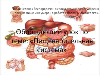Обобщающий урок по теме: Пищеварительная система